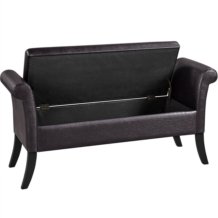 Barney faux leather flip deals top storage bench